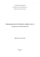 Bufo schneideri, Bufo rubescens, demografia, marcação e recaptura, Cerrado, Bufonidae