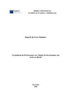 Finanças, Investimentos, Fundos de Ações, Seleção de Ativos, Market Timing, Performance e Persistência.