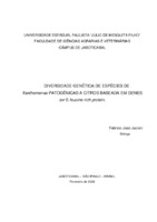  - Diversidade genética de espécies de Xanthomonas patogênicas a citros baseada em genes AVR e leucine rich protein - UNESP/JAB/MICROBIOLOGIA AGROPECUÁRIA - MICROBIOLOGIA - 2008