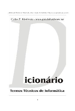 Dicionário de Termos Técnicos de Informática - 3a. edição