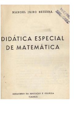 Didática especial de matemática