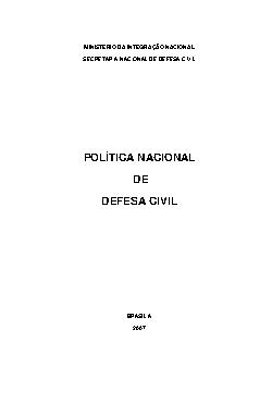 Plano Nacional de Defesa Civil