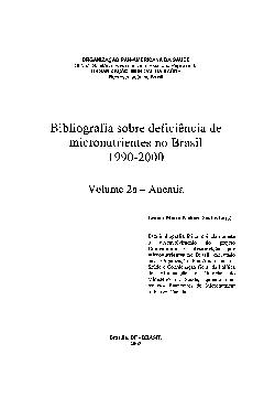 Bibliografia sobre deficiência de micronutrientes no Brasi ...
