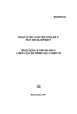  - Educação e tecnologia a serviço do desenvolvimento