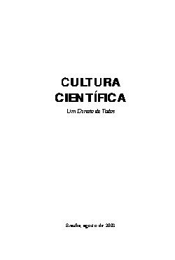 Cultura Científica: Um direito de todos